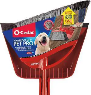 Pet Pro Broom with Step-On Dustpan | Remove 99% with One Sweep | DustPan Removes 3 Times More Pet Hair | Quiet Cleaning Tool for Cat and Dog Owners