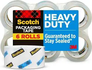 Heavy Duty Shipping Packing Tape Clear Shipping and Packaging Supplies 1.88 in. x 54.6 yd. 6 Tape Rolls