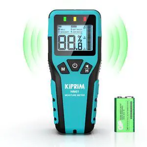 Pinless Moisture Meter Home Moisture Level Tester Damp Meter for Floor Wood Walls Concrete C Accurate Non-Destructive Testing Moisture Meter WM01
