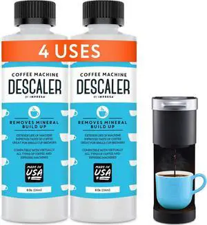 Descaler (2 Pack 2 Uses Per Bottle) - Made in the USA - Universal Descaling Solution for Keurig Nespresso Delonghi and All Single Use Coffee and Espresso Machines