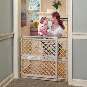 - Supergate Ergo Baby Gate: Plastic Baby Gate for Stairs & Doorways - Adjustable Indoor Safety Gate - Made in USA - 26 to 42 Inches Wide - 26 Inches Tall - Sand