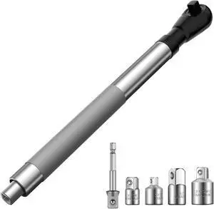 Offset Extension Wrench for Electric Drill Impact Wrench Extender for Socket Sets 1/2-Inch Electric Drill Adapter 4 Conversion Adapters Slim Design for Tight Spaces (1)