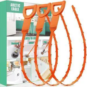 Drain Snake Hair Drain Clog Remover - 3 Pack Shower Snake Sink Unclogger Tool with Exquisite Packaging