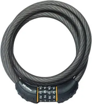 Cable Lock Set Your Own Combination Bike Lock 6 ft. Long Black 8122D