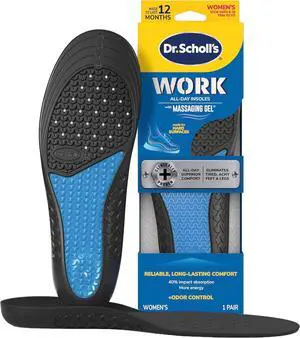 Dr. Scholls Work All-Day Superior Comfort Insoles with Massaging Gel - Designed for Men & Women with Hard-Working Feet Eliminates Sore Muscles and Tired Legs Arch Support Inserts with Odor Control