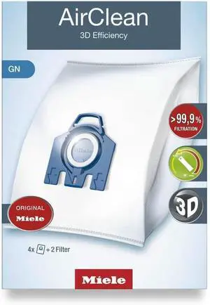 AirClean 3D Efficiency Dust Bag Type FJM 4 Bags & 2 Filters White
