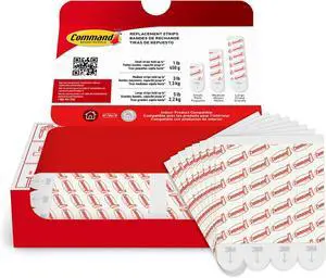 Damage Free Hanging Strips for Large Wall Hooks Removable Adhesive No Tools 20 White Strips