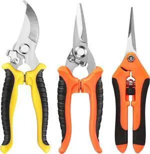 3-Pack Stainless Steel Pruning Shears Pruning Snips and Clippers for Gardening