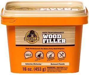All Purpose Wood Filler Natural Finish 16 Ounce Tub (Pack of 1) - Water Resistant for Indoor or Outdoor Projects and Repairs