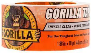 Crystal Clear Tape 1.88 x 18 yd (Pack of 1) - Weather Resistant for Indoor or Outdoor Projects and Repairs