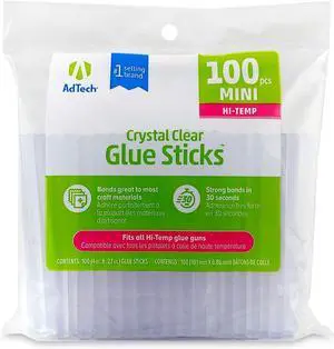 W229-34ZIP100 Mini Hot Glue Sticks 100 pack Clear 100 Count