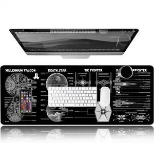 Large Gaming Mouse Pad with Superior Micro-Weave Cloth Extended Desk Mousepad with Stitched Edges Non-Slip Base Desk Accessories Supplies Keyboard Pad for Gamer Office & Home 31.5 x 11.8 in Black