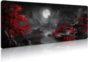 Extended Gaming Mouse Pad Large Mouse Mat 3 mm Nature Rubber Base Mousepad with Stitched Edges Non-Slip Desk Mat for Office Home Great Gift 31.5x11.8 Inch (Dark Canyon 5)