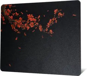 XVX Glass Gaming Mousepad Black Plum Blossoms Hard Mouse Pads for Gaming Professional Large Mouse Mat 410mm*310mm Special Glass Surface with Improved Precision and Speed