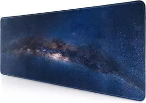 Mouse Pad Large Desk Mat Extra Large Gaming Computer Mousepad with Stitched Edges Non-Slip Keyboard Mouse Pad for Desktop Cute Aesthetics Home Office Galaxy Starry Desk Accessories 31.5 * 11.8 inch