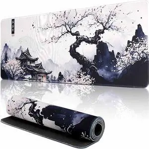 Gaming Mouse Pad Desk Mat Large XL Keyboard and Mouse Accessories Computer Mats Desktop Anime White Big Extra Long Full Size Pad Mousepad Deskpad Non-Slip Cover Mats for Office
