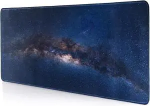 Mouse Pad Large Desk Mat Extra Large Gaming Computer Mousepad with Stitched Edges Non-Slip Keyboard Mouse Pad for Desktop Cute Aesthetics Home Office Galaxy Starry Desk Accessories 23.6 * 11.8 inch