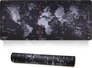 Large Gaming Mouse Pad with Stitched Edges [35.4x15.7In] Extended Mouse Pad with Non-Slip Natural Rubber Base for Gamer/Desktop/Office/Home 90x40 MapJ