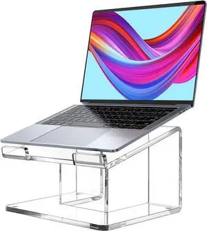 Acrylic Laptop Stand for Desk Laptop Riser for 10-17.3 Inch Laptops Ergonomic Computer Stand Holder Compatible with Macbooks and Notebooks- Clear