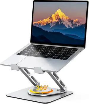 Laptop Stand for Desk 360° Flexible Rotating Ergonomic Adjustable Laptop Riser Holder with Dual-bar Support Portable Computer Notebook Stand for MacBook Air Pro  XPS HP (10-16)