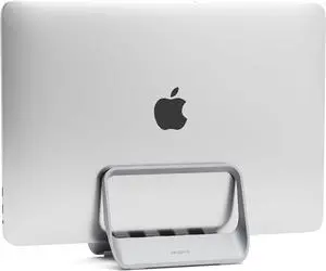 Vertical Laptop Stand with Gravity Locking  ABS Adjustable Laptop Holder Desktop Stand Compatible with MacBook Surface iPad Mini PC and More (Gray)