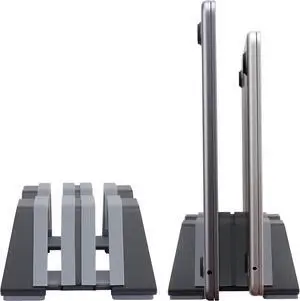 Adjustable Dual Vertical Laptop Stand - Supports 2 Devices Holder Fit for All Laptops(10-30mm Thickness) - Fashion Design Adjustable Width Anti-Slip & Scratch-Resistant Patented Design