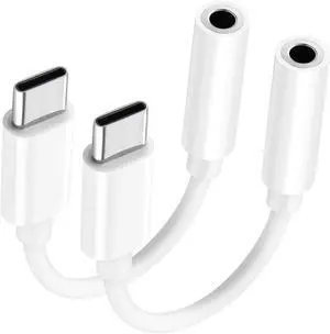USB C to 3.5mm Audio Adapter - Headphone Jack Adapter for iPhone 16/16 Pro/15/15 Pro/Pro Max/Plus Type C Aux Dongle Cable Cord Compatible with iPad MacBook  Galaxy S24/S23/S22/S21Ultra