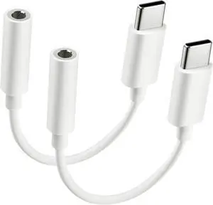 USB Type C to 3.5mm Female Headphone Jack Adapter 2-Pack USB C to Aux Audio Dongle Cable Cord Compatible with iPhone 16/15 Plus/Pro/Pro Max iPad Pro Pixel MacBook  Galaxy S24/S23/S22 Ultra