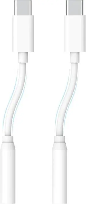 USB C to 3.5mm Audio Adapter 2 Pack Aux to USB C Headphone Jack Dongle for iPhone 16/15 Pro Max/Plus Compatible with  Galaxy S24/ S23/ S22/ S21 Ultra Pixel iPad MacBook