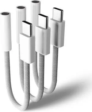 USB-C to 3.5mm Audio Adapter (3-Pack) for Headphones is a Type-C to AUX 3.5mm Jack dongle Compatible with iPhone 16/15  Galaxy S24/S23/S22/S21 Pixel and iPad