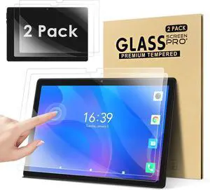 2-PACK 10 inch Tablet Screen Protector [9.17 * 5.98 / 233mm * 152mm] Ultra-Clear Anti-Scratch Tempered Glass 10.1 inch Tab Compare size of Tempered Glass Film with Size of your Tablet