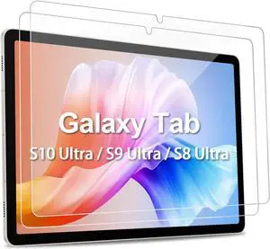2 Pack Screen Protector for  Galaxy Tab S10 Ultra/Tab S9 Ultra/Tab S8 Ultra 14.6 Inch Tablet High-Definition Tempered Glass Film Compatible with S Pen Anti Scratch 9H Hardness Touch Sensitive