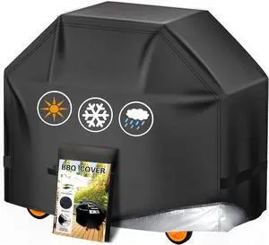 Grill Cover 58 inch BBQ Gas Grill Cover for Outdoor Grill Charbroil Grill Cover Barbecue Waterproof Anti-UV for Weber Char-Broil Monument Dyna-glo Nexgrill Spun Polyester