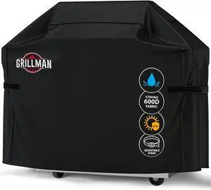 Grill Cover by Black 58 Inch BBQ Outdoor Grill Covers Charcoal & Gas Grills Waterproof Rip-Proof Weather-Resistant Anti-UV Barbecue Cover for Weber Genesis Charbroil Nexgrill etc