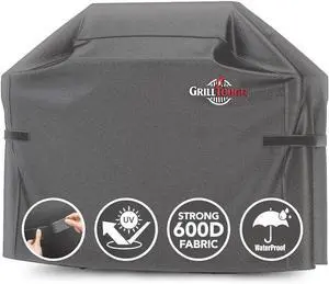 Heavy Duty BBQ Grill Cover for Outdoor Grill 58 Inch  Waterproof Weather Resistant UV & Fade Resistant with Adjustable Straps  Gas Grill Cover for Weber Charbroil etc. Charcoal