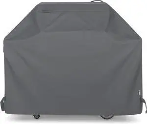 Gas Grill Cover for Outdoor Grill 60 Inch BBQ Cover Heavy Duty Waterproof Fade Resistant Barbecue Protector Compatible with Weber Char-Broil Nexgrill BBQs up to 58 Wide Gray