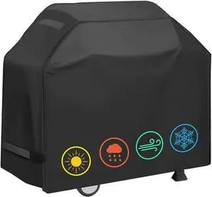 Grill Cover Waterproof BBQ Grill Cover 58 inch Rip-Proof and Anti-UV Barbecue Gas Grill Cover Compatible for Weber Char-Broil Nexgrill Grills and More