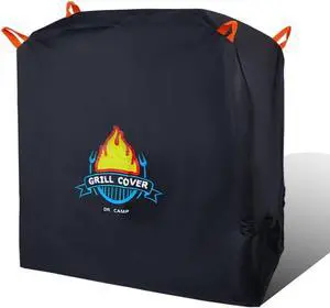 Vivicreate Waterproof BBQ Grill Cover 52 Inch Heavy Duty 420D Fabric Outdoor Barbecue Cover Weatherproof UV Protection Windproof Fits Weber Char-Broil Nexgrill Traeger Smoker Parrilla