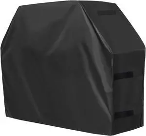 Waterproof Heavy Duty BBQ Grill Cover - Universal Barbecue Grill Covers UV Resistant Barbeque Gas Grill Cover for Outdoor Universal Grills 58L x 24W x 44H Inch Black