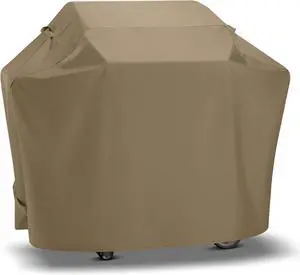 Grill Cover 48 Inch for Outdoor Grill Heavy Duty BBQ Cover with Waterproof Sealed Seam FadeStop Material All Weather Resistant Compatible for Weber CharBroil Nexgrill and More Taupe