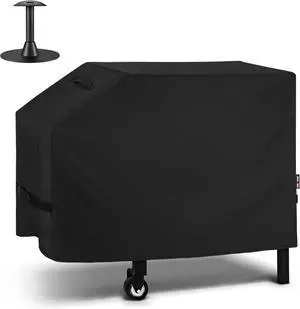 28 Inch Griddle Cover for Blackstone and Nexgrill Cooking Station Heavy Duty Waterproof Flat Top BBQ Grill Cover with Sealed Seam Includes Support Pole Black