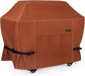 Gas BBQ Grill Cover 52 Inch 2-3 Burner 600D Heavy Duty Waterproof Outdoor Barbecue Cover for Weber Char-Broil Brinkmann Nexgrill Grills and More Brown