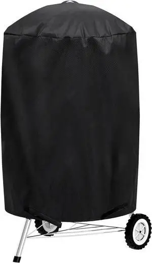 Small Grill Cover for Outdoor Grill BBQ Waterproof UV & Fade Resistant for Weber 22 Inch Charcoal Kettle Grill Round Kettle Grill Cover (22 Inch/Black)