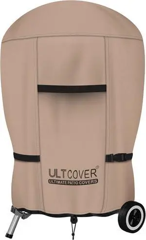 Outdoor Waterproof Charcoal Kettle Grill Cover for Most 22 inch Round Smoker Size Up to 28 Dia x 35 H