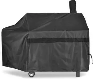 iCOVER Offset Smoker Cover 60 inch Charcoal Pellet Grill Covers Heavy Duty Waterproof 600D BBQ Smokers Protection for Brinkmann for Char-Broil for Weber Nexgrill New Braunfels for Oklahoma Joes