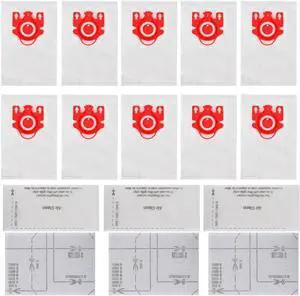 10 Pack AirClean 3D GN Vacuum Cleaner Bags for Miele Vacuum Classic C1 Complete C1 C2 C3 S227/S240 S270 S400 S400i-S456i S2 S5 S8 Series with 3 Motor Protection Filters 3 AirClean Filters