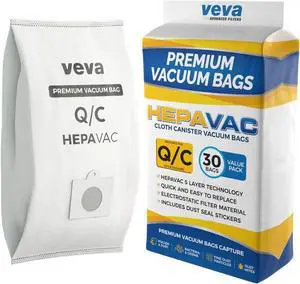 30 Pack Type Q/C 53292 HEPA Vacuum Bags for Kenmore Canister Vacuum Cleaners 5055 50558 53291 53292 Series 600 400 200