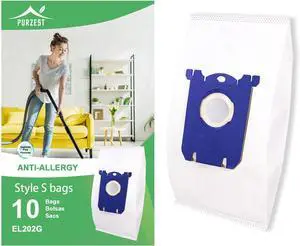 12 Pack 3D Dust Bags Compatible with Miele GN Vacuum Bags Replacement for Miele Classic C1 Complete C1 C2 C3 S400i S600 S2 S5 S8 Series with 4 MP Filters 4 AC Filters
