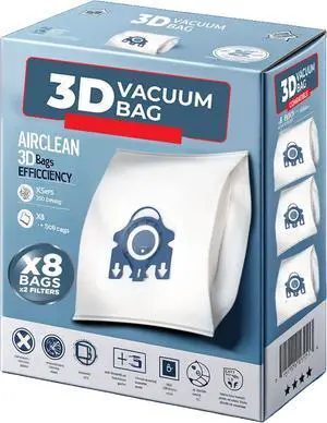 GN 3D Vacuum Cleaner Bags Compatible Replacement for Miele Classic C1 Complete C1 Complete C2 Complete C3 S227/S240 S270 S400 S2 S5 S8 Series Canister PS03 (16 Dust Bags + 4 Set Filters)