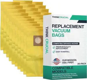 Replacements for Hoover HushTone Canister Vacuums Bags Part # AH10243 Fits Models: CH54013 CH54015 CH54113 & CH54115 (30 PACK)